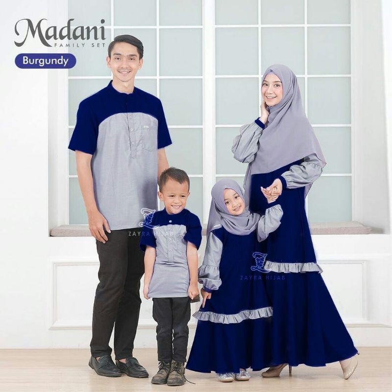 COUPLE FAMILY MUSLIM MADANI SET TANPA HIJAB/GAMIS MUSLIM WANITA/BAJU COUPLE KELUARGA