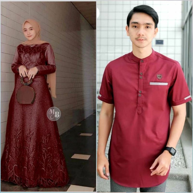 Sarimbit Couple Brokat gamis dan koko kurta bisa Satuan