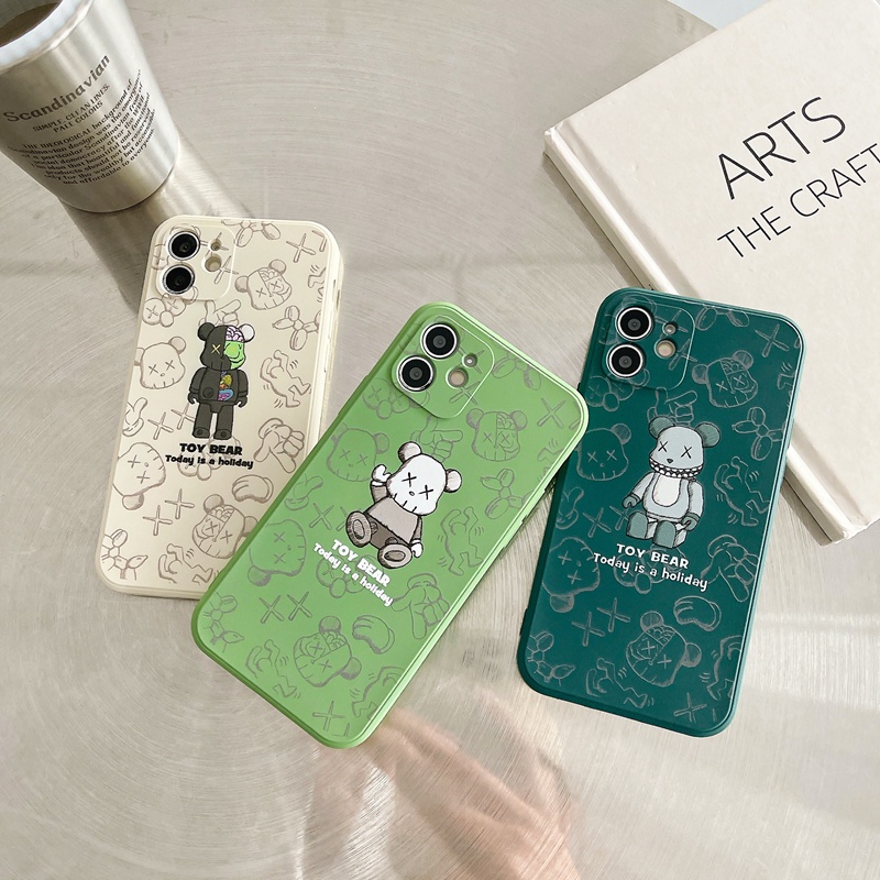 Liquid silicone violent bear case iPhone 13 12 pro max 11 pro max X/Xs max 7/8/SE2020 7plus/8plus all-inclusive soft case Casing iPhone