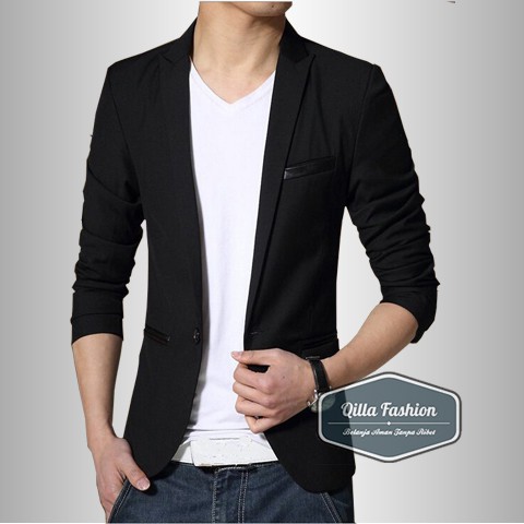 Blazer Korea Pria, Blazer Korea Slimfit, Blazer Formal Murah, Blazer Pria Casual, Blazer Pria Hitam