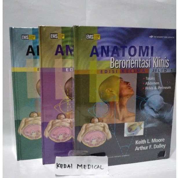 PAKET 3 BUKU ANATOMI BERORIENTASI KLINIS JILID 1, JILID 2 &amp; JILID 3 KEITH L. MOORE ORIGINAL