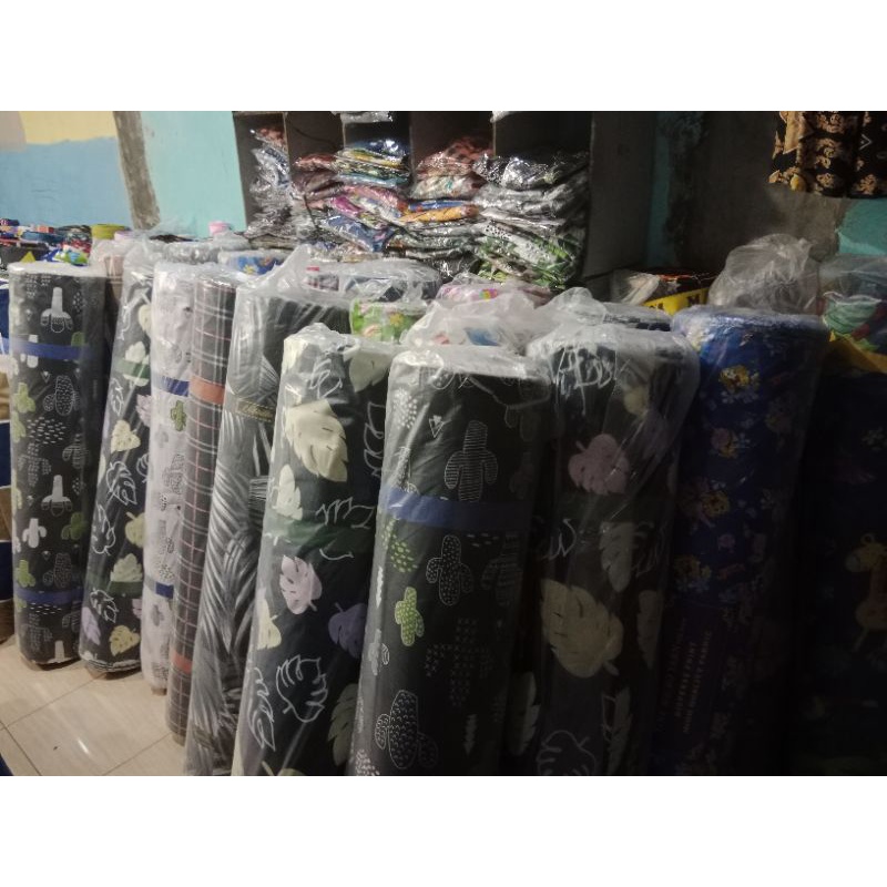 1/2 meter kain katun disperse import dan polimikro kain sprei motif kotak