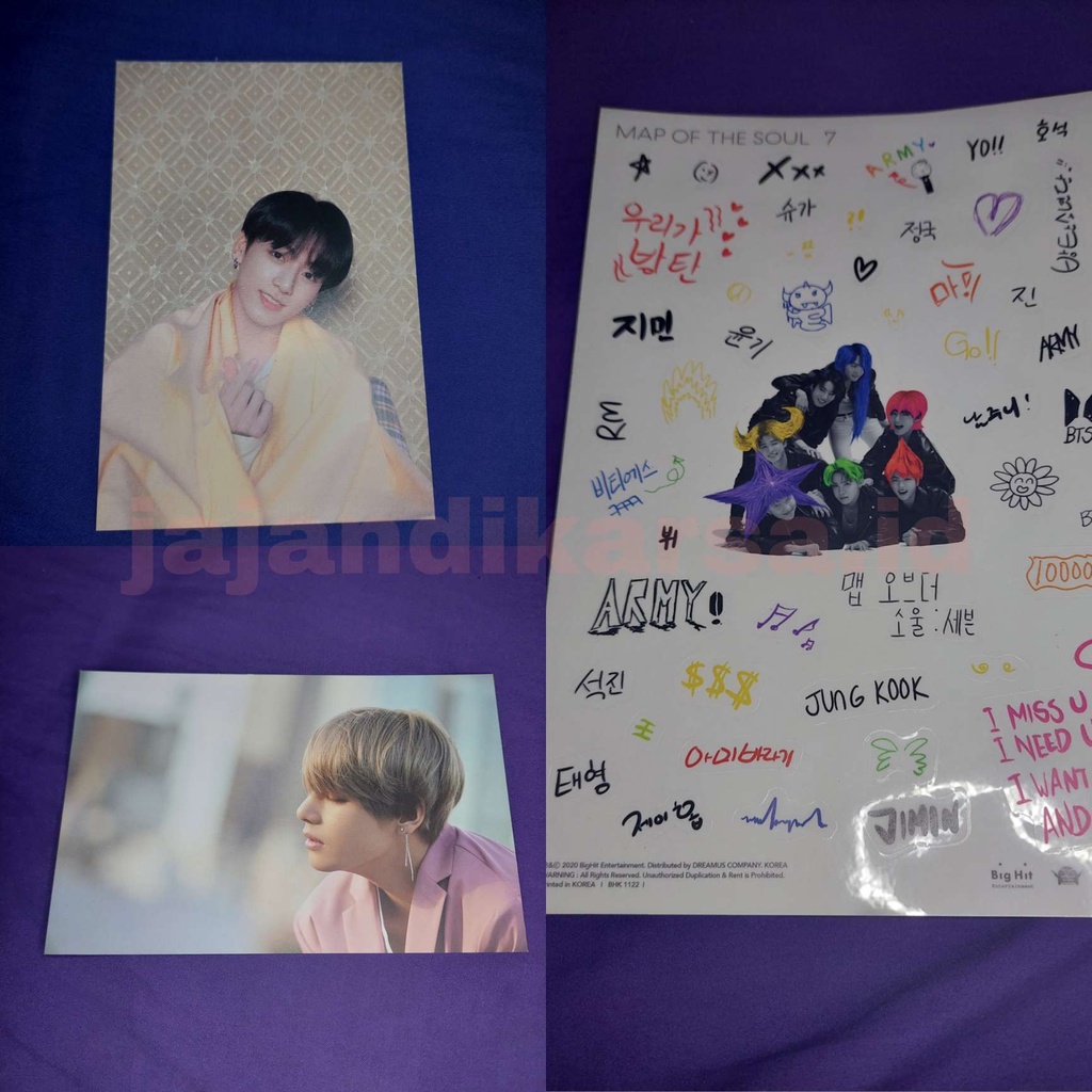 STICKER BTS MOTS 7 || POSTCARD JUNGKOOK PERSONA VER. 2 || POSTCARD TAEHYUNG DICON MAGAZINE