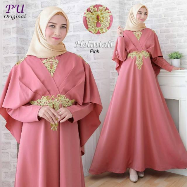 Helmiah Maxy, GAMIS PESTA WANITA MUSLIM CANTIK BAHAN MOSCREPE IMPORT LD 104 TERMURAH TERLARIS