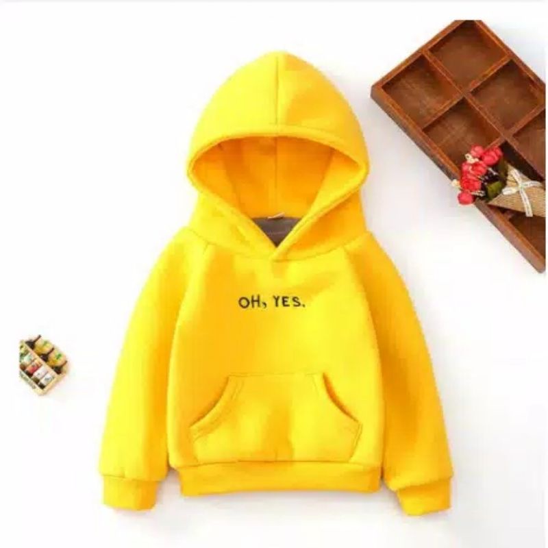 [BC] Sweater Hoodie Anak OH YES Sweater Fleece Baju Anak Kekinian Murah Unisex jaket anak