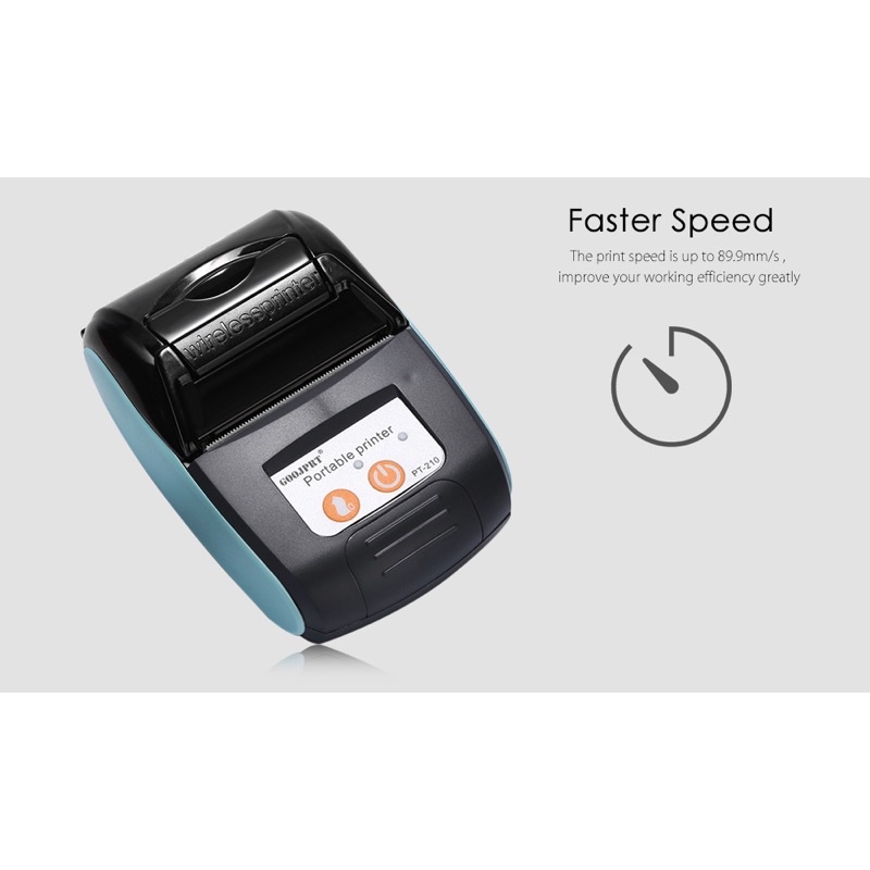 GOOJPRT POS Bluetooth Thermal Receipt Printer 58mm - Black/Orange