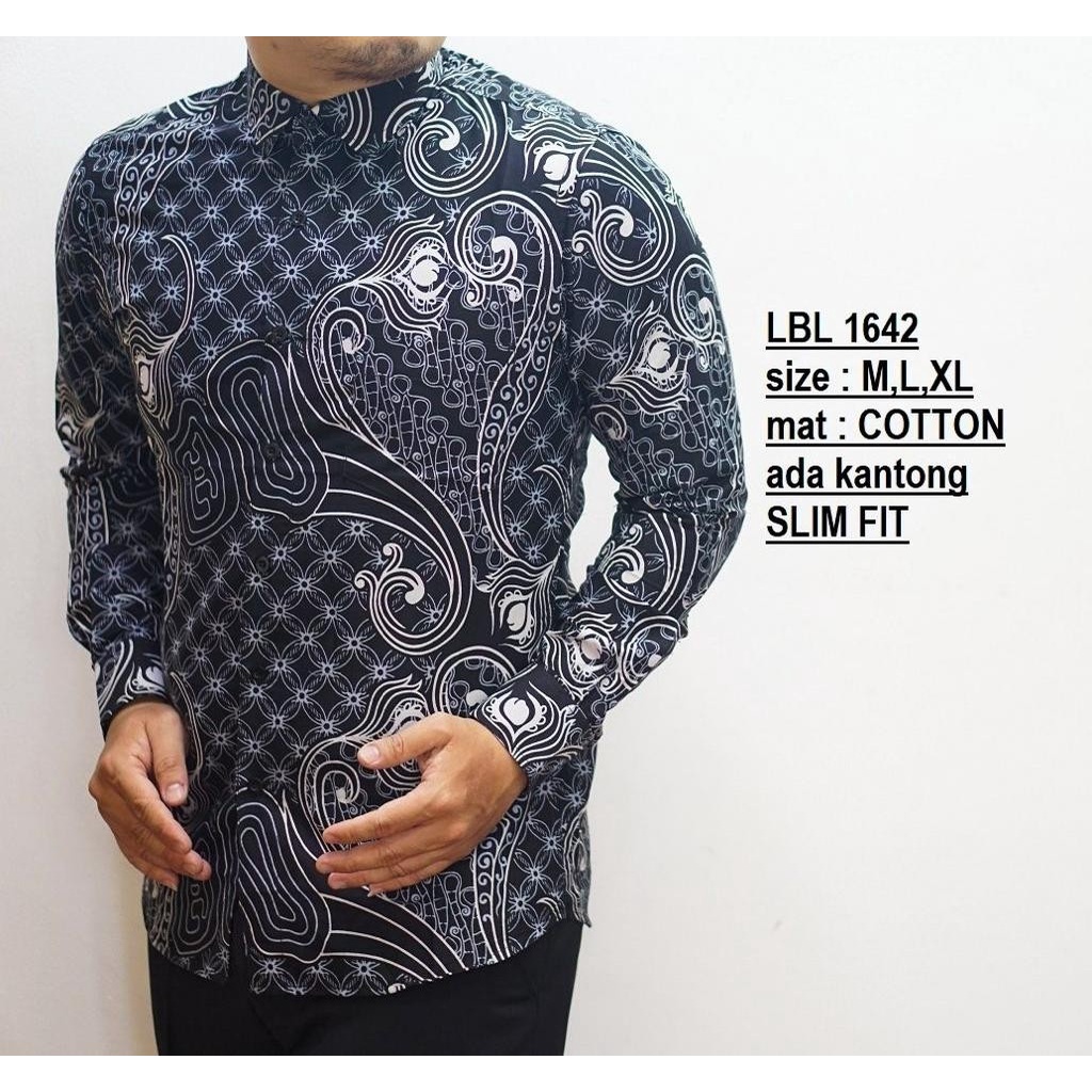 KEMEJA BATIK PRIA SLIM FIT BATIK PRIA SLIM FIT BAJU BATIK PRIA FASHION PRIA ELEGAN LBL612