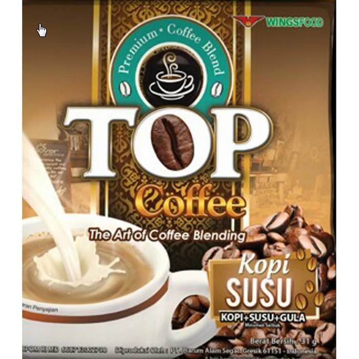 

Top Coffee Kopi Susu Plus Gula Isi 20 Sachet