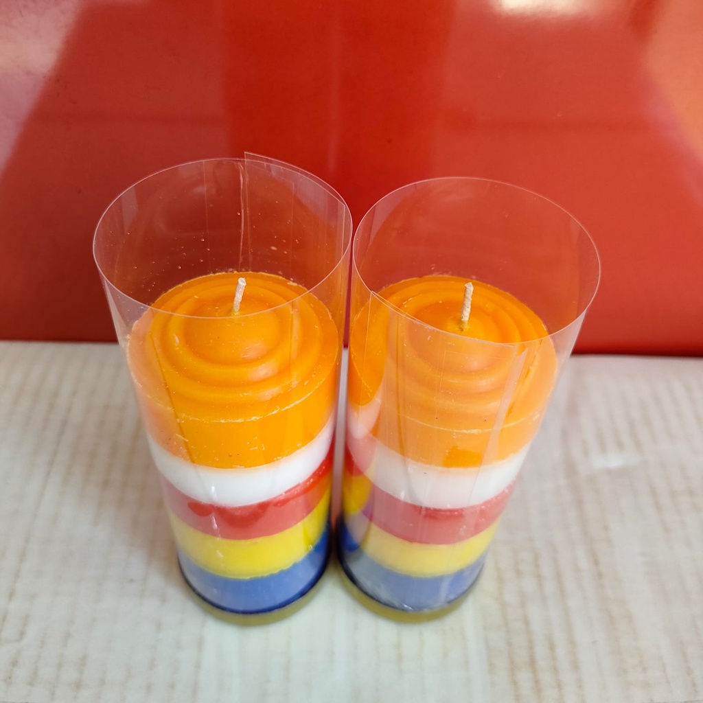 Lilin 5 warna 1 kati pancawarna lilin puja warna warni isi 2 pcs