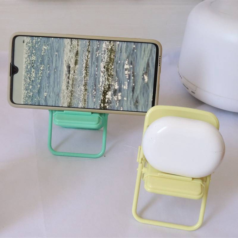 Holder hp Macaron / Stand Dudukan Handphone Universal Multifungsi Bentuk Kursi Lipat Warna Macaron