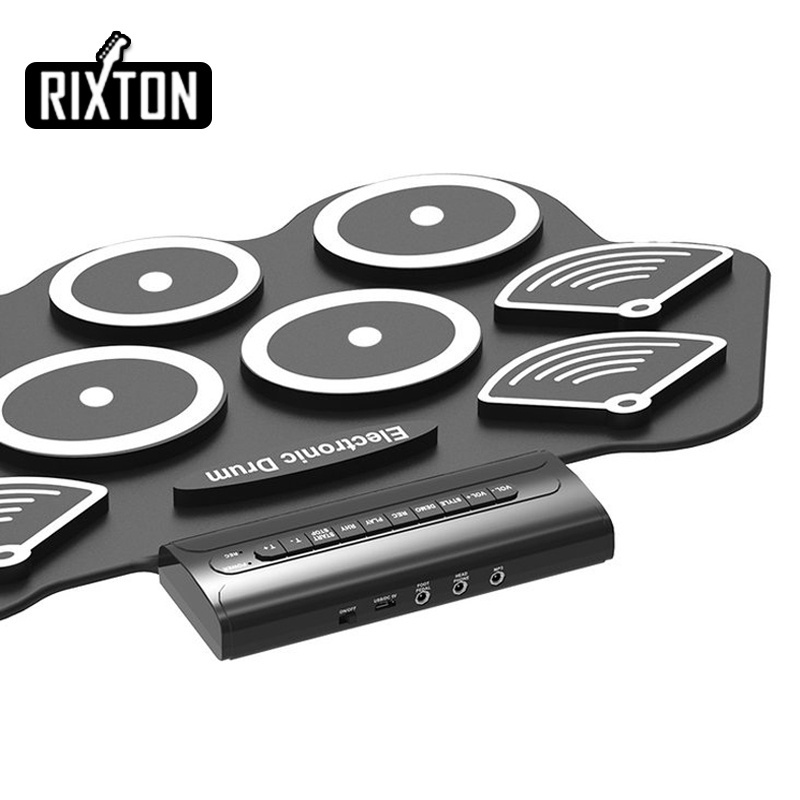 Rixton Drum Elektronik Portabel Roll Up Drum Kit Silicone Electric Drum Pad Digital Drum Kit 9 Bantalan