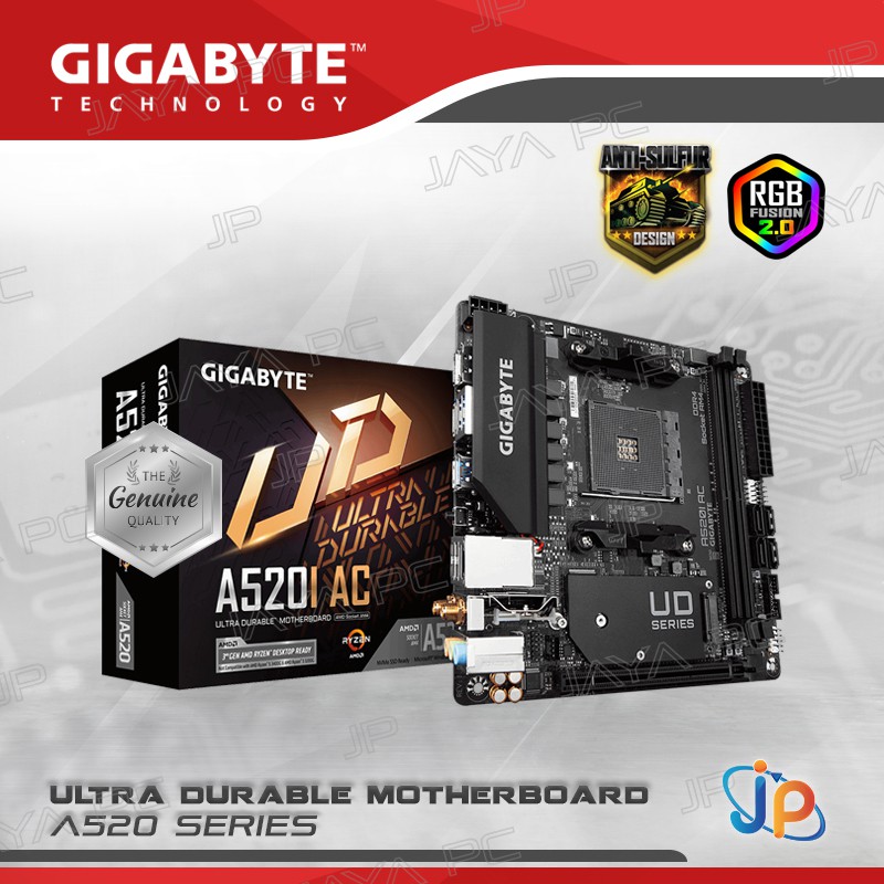 Motherboard Gigabyte A520I-AC (AM4, AMD, A520, DDR4, USB3.2, SATA3)