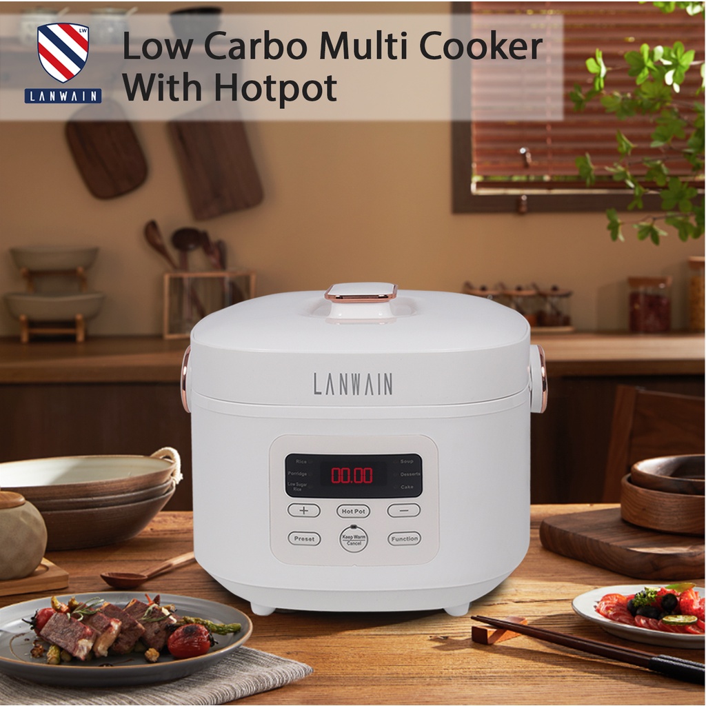 Lanwain Low Carbo Multi Cooker With Hotpot | Rice Cooker Multifungsi