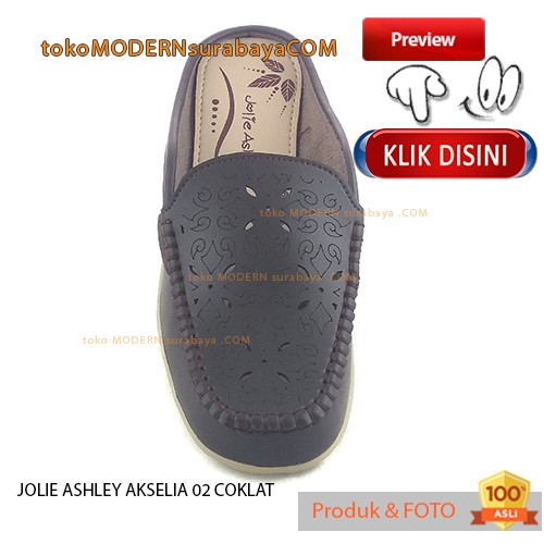 JOLIE ASHLEY AKSELIA 02 COKLAT Sepatu Wanita Loafers Flat Slop