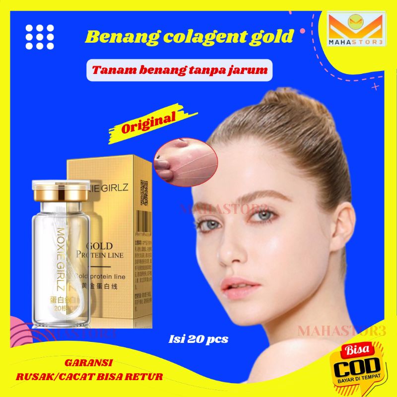 Tanam benang emas tanpa jarum moxie girl collagen gold protein original