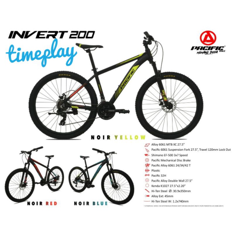 Pacific Invert 200 Sepeda gunung Mtb Pacific Ukuran 27,5 Inch Invert 200 Frame Alloy