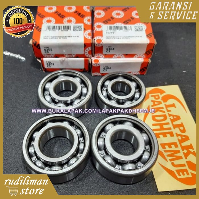 BEARING SET RX KING KRUK AS N RASIO RATIO FAG C3 ORIGINAL 4 BUAH LAHER LAKER SET RX KING FAG C3