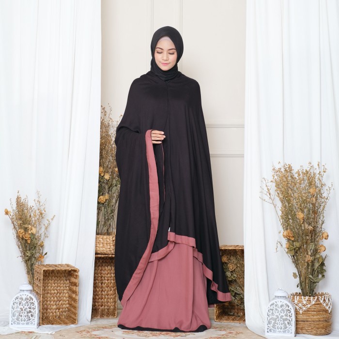 Mukena Zianisa New Salwa Mocca-Black Allsize