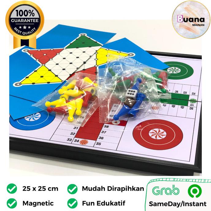 MAINAN PAPAN MAGNET 3 IN 1 - ULAR TANGGA - HALMA - LUDO