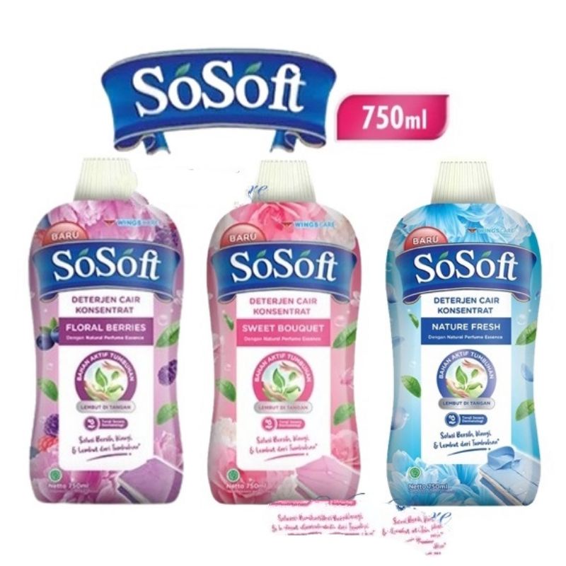 So soft liquid deterjen cair 750 ml