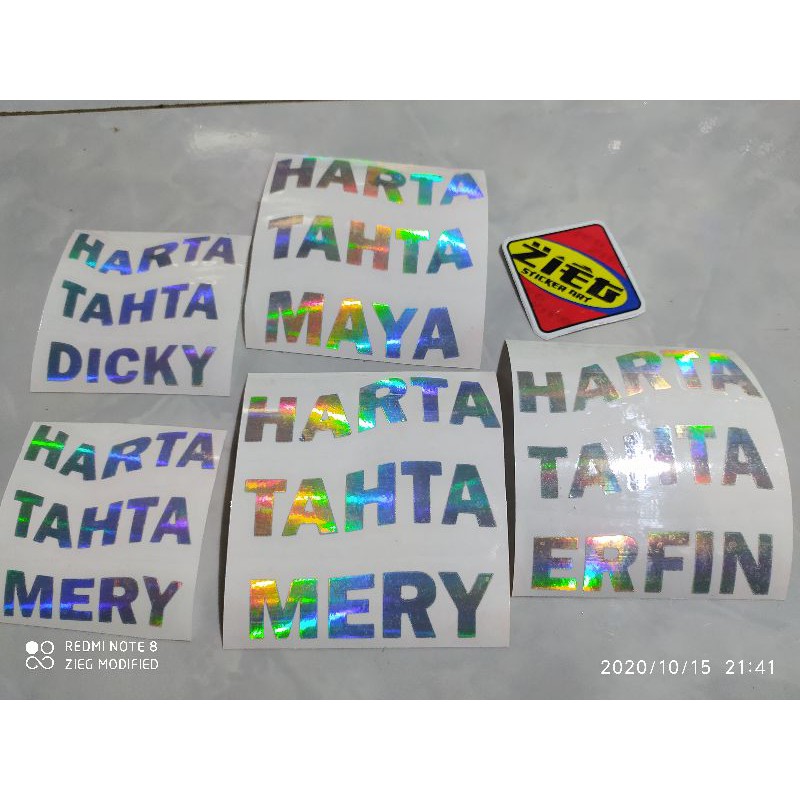 

sticker cutting nama hologram