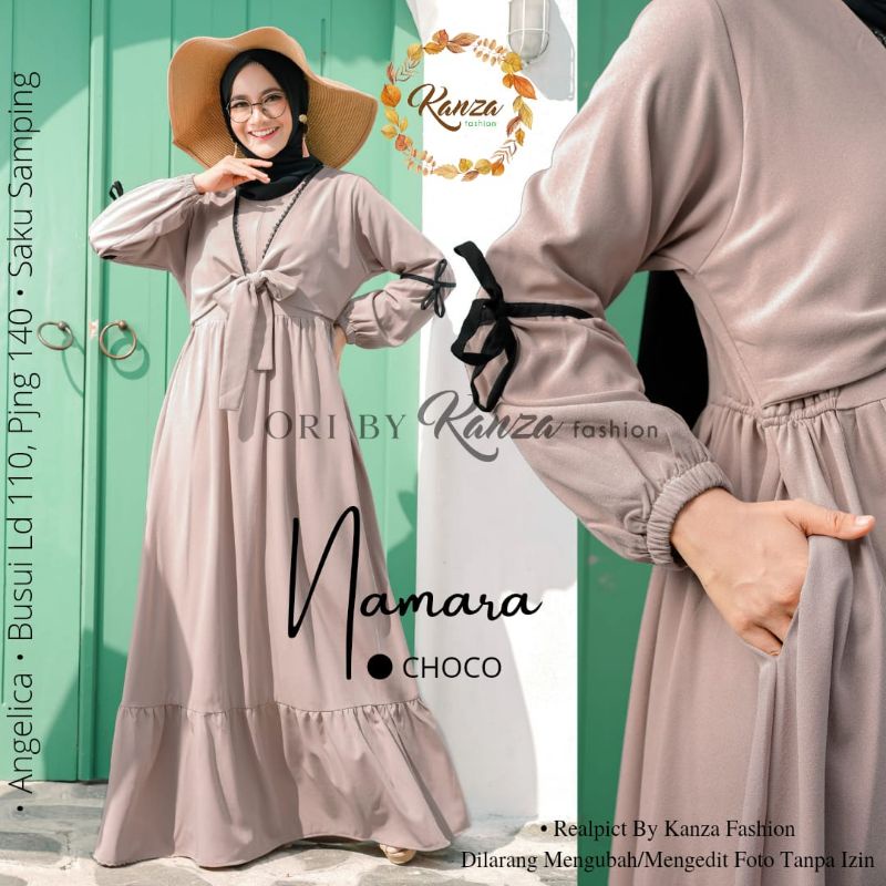 Gamis Wanita Fashion Muslim Namara Maxy Dress Original Kanza Fashion