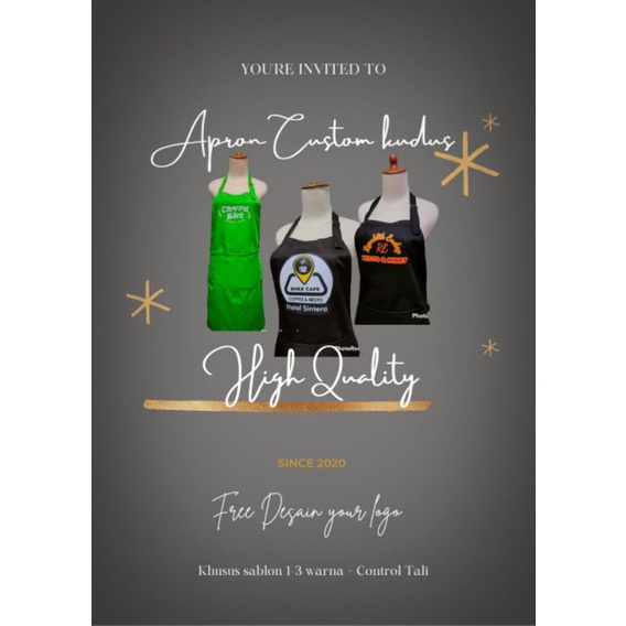 Apron Custom Kudus / Celemek masak / apron barista