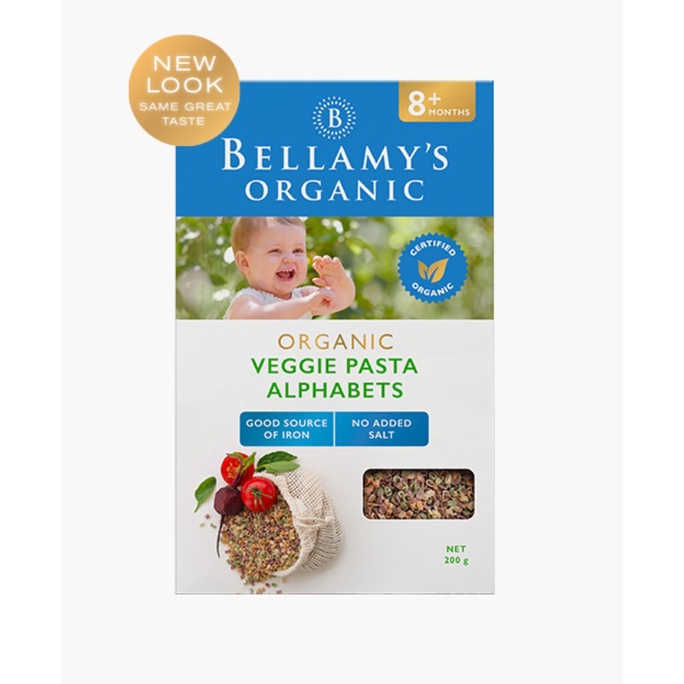 Bellamys Organic Veggie Pasta Alphabets 8m+