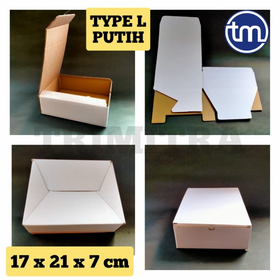

KARDUS TYPE L PUTIH 17 X 21 X 7 CM