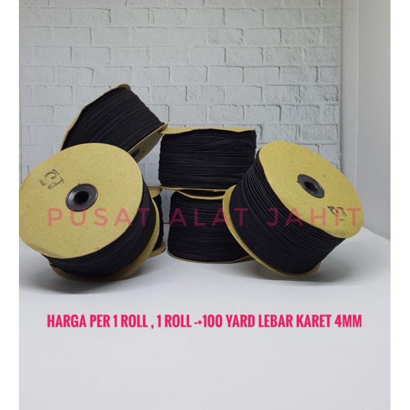 TALI KARET ELASTIS HITAM 4MM TALI KARET MASKER KARET BABY TALI KARET CELANA