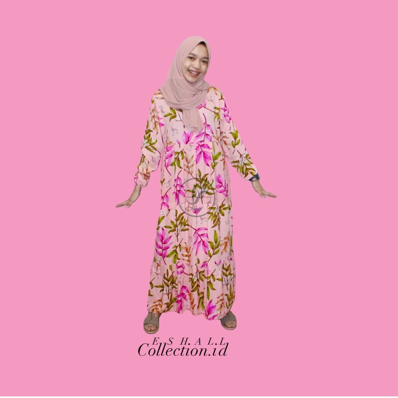 FLAMBOYAN PINK GAMIS JUMBO RAYON TWILL