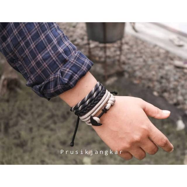 Gelang Tali Prusik Jangkar / Gelang Prusik Jangkar / Gelang paracord / Gelang paket / gelang tali