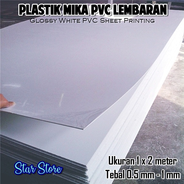 Plastik Mika PVC Putih UV Printing / Mika Kap Lampu 100 x 200 cm