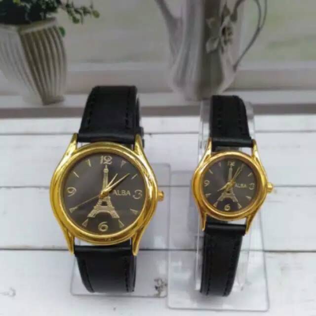 Jam Tangan Alba Paris Couple Tali Kulit. TERMURAH