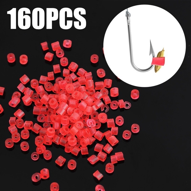 160pcs / Pak Umpan Pancing Cacing Merah Imitasi Bahan Karet Elastis