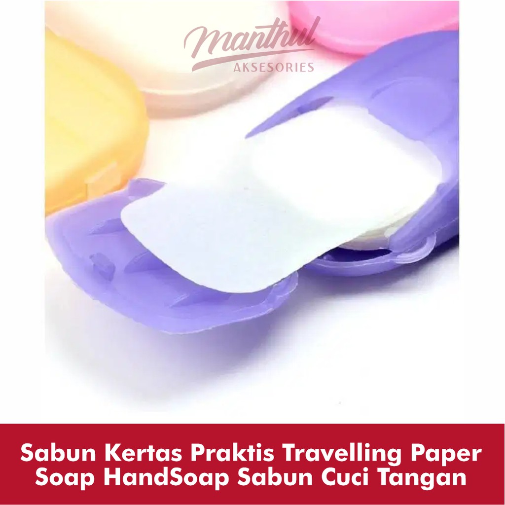 Sabun Kertas Praktis Travelling Paper Soap HandSoap Sabun Cuci Tangan