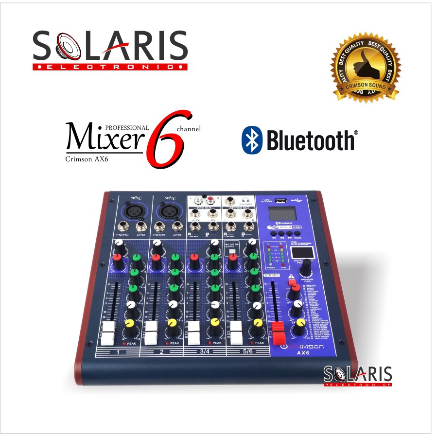 MIXER 6 CHANNEL Crimson AX6 BLUETOOTH USB Equalizer