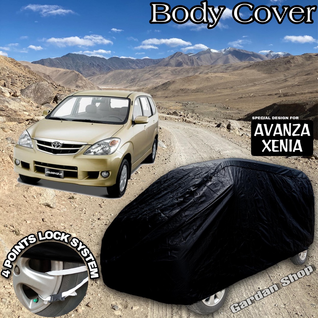 Sarung Mobil AVANZA XENIA HItam POLOS Body Cover Avanza Xenia Full Black