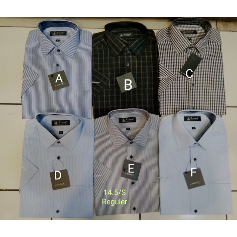 Alisan Kemeja Motif Lengan Pendek Reguler