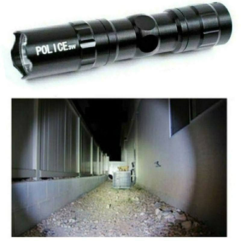 Senter Polisi Swat mini anak diving batre AA anti air waterproof lampu cerah super terang putih