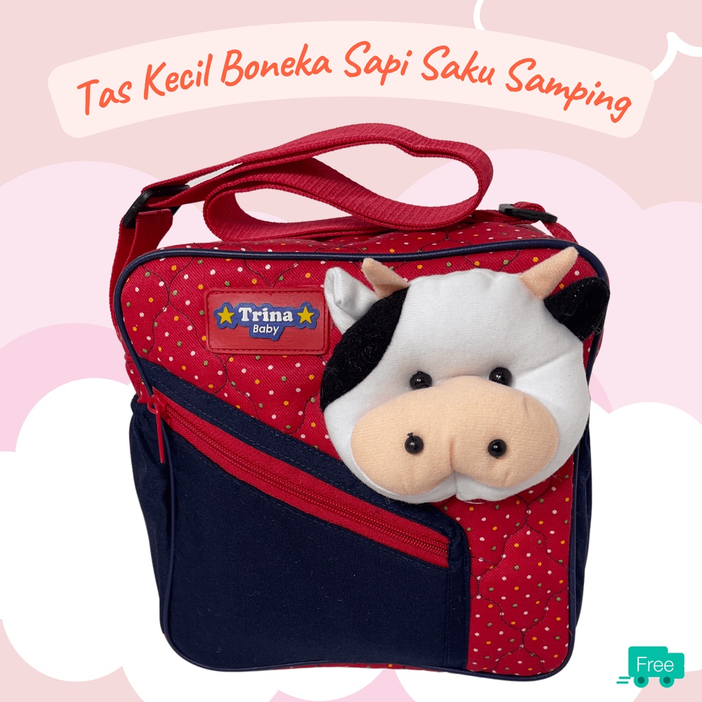 Tas Bayi Kecil Saku Samping Boneka Sapi Terbaru