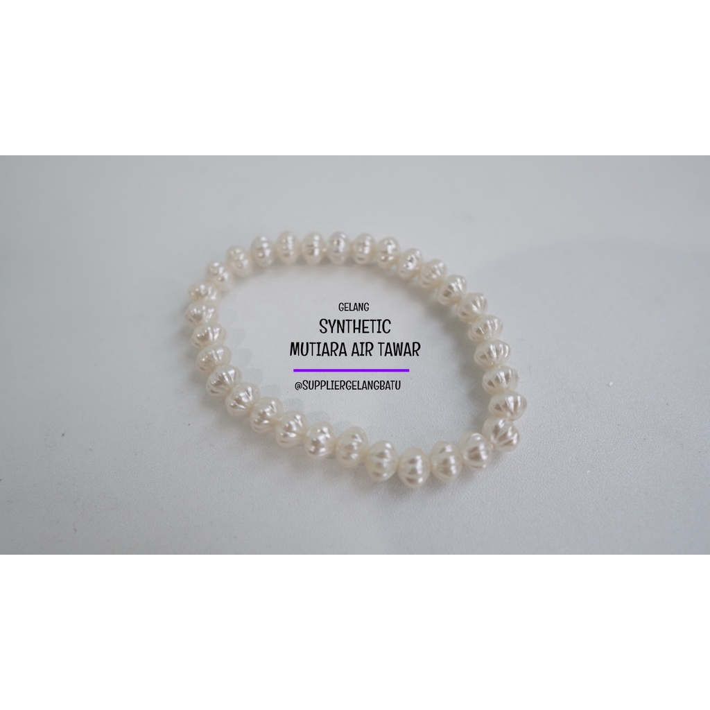 GELANG Mutiara Sintetis BAKPAO 8MM WHITE PEARL TULANG kado aksesoris