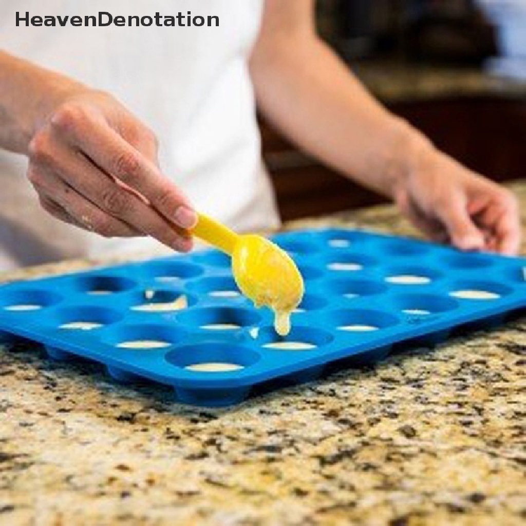 [HeavenDenotation] 24 Cavity Pan Tray Silicone Mini Cupcake Cookie Bakeware Baking Mold Muffin Cup