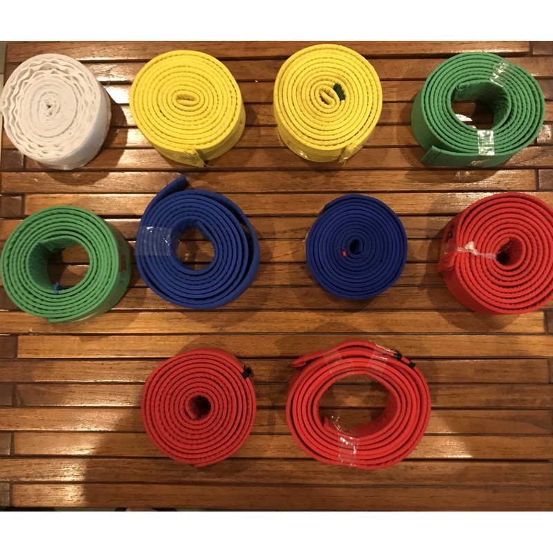 Sabuk Taekwondo Putih - Merah Strip 2