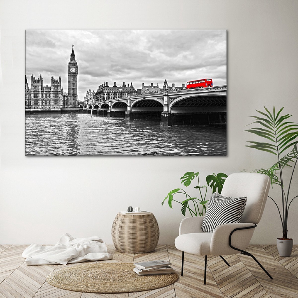 Lukisan Kanvas Desain Pemandangan Kota London City Modern