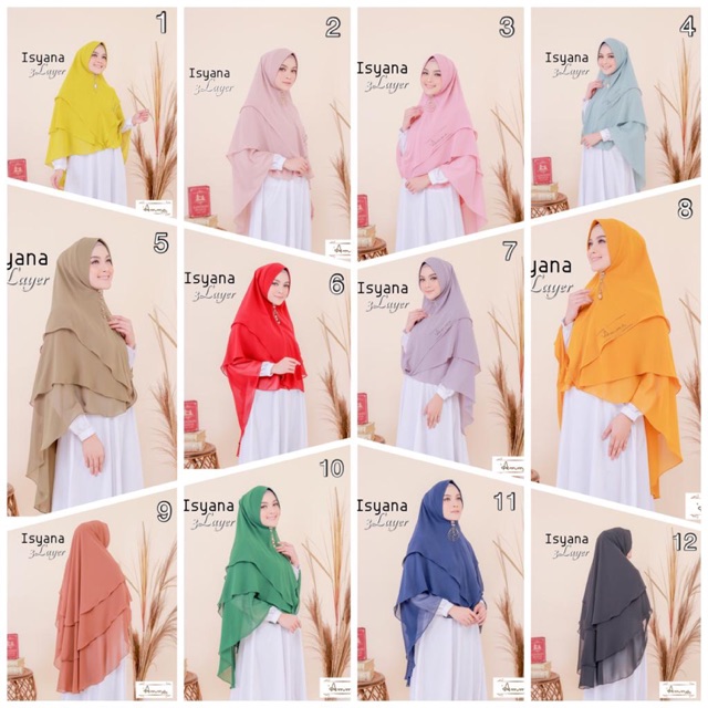 Khimar Isyana 3 Layer by Amma
