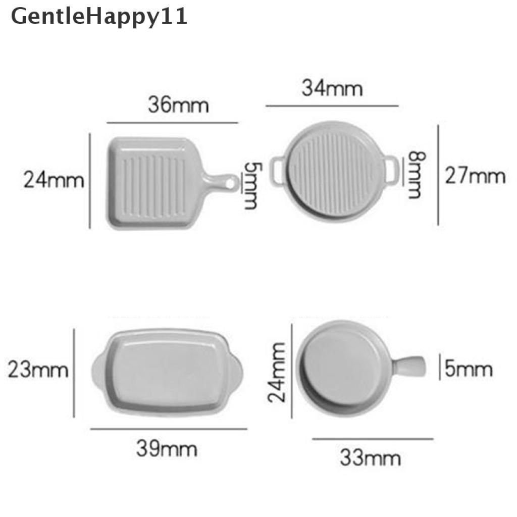 Gentlehappy 1 Set (4pcs) Mainan Miniatur Piring Hitam Skala 1: 12 Untuk Dekorasi Dapur Rumah Boneka