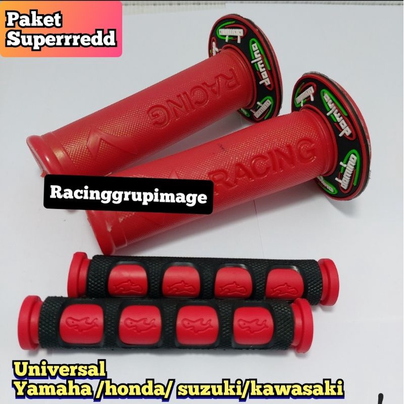 Paket 2 item Grip Handgrip Motor + Plus Karet Handle Rem Jari Motor Universal Semua Motor