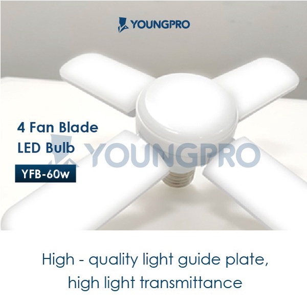 (Garansi 12 Bulan) YOUNGPRO YFB60W - Lampu Bentuk Kipas BLADE FAN LED BULB Lampu Hemat Daya 60 Watt Kado Natal Lucu Murah