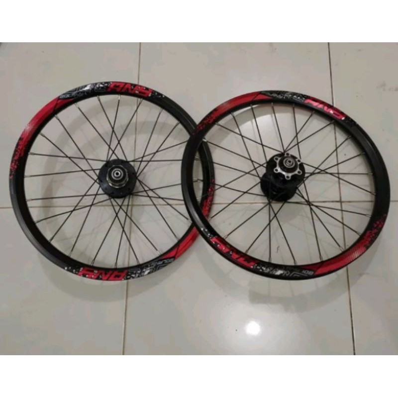 wheelset sepeda lipat 16 plus 349 BOLANY hub novatec 24h bearing jangkrik